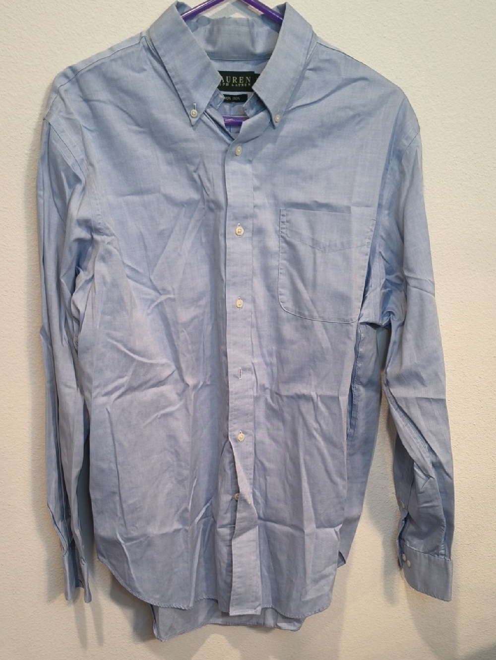 Ralph Lauren Light Blue Button-Down Dress Shirt 16 1/2 34-35